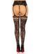 Колготки-чулки Leg Avenue French Rose Backseam Garter Belt Stockings, черные, One Size, с доступом SX1061 фото 2